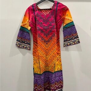Colorful Long Sleeve Kurta Size 36 Small
